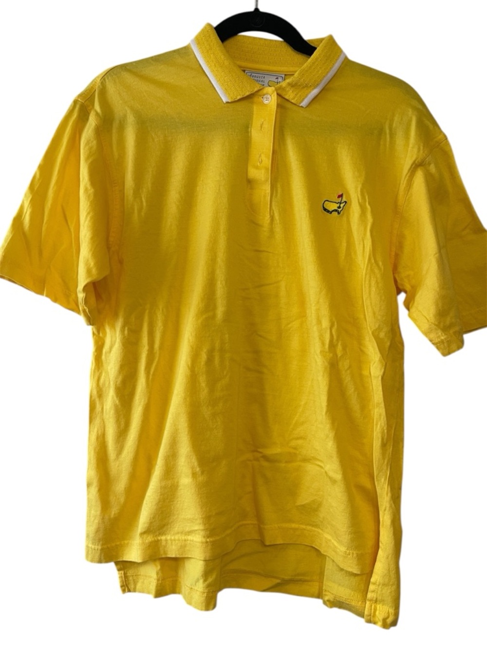 Augusta National Golf Shop Yellow Polo with Knit Collar Trim